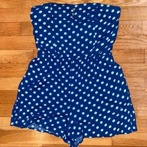Blue Polka Dot Romper (with pockets!)